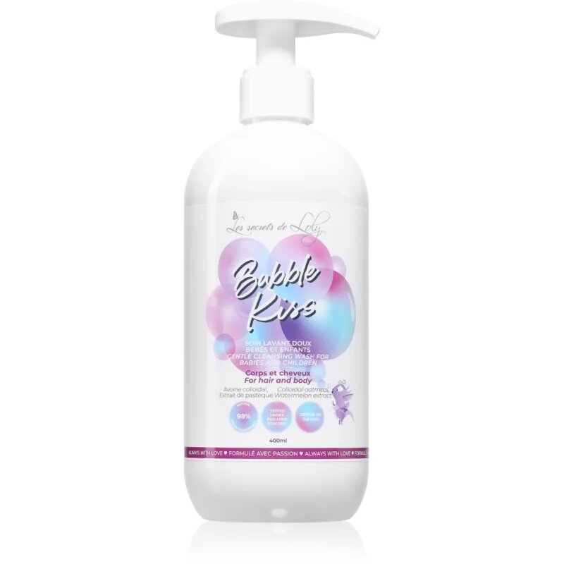 Les Secrets De Loly Bubble Kiss tisztító gél testre és hajra gyermekeknek 400 ml