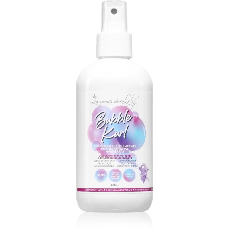 Les Secrets De Loly Bubble Kurl haj spray a könnyű kifésülésért gyermekeknek 250 ml