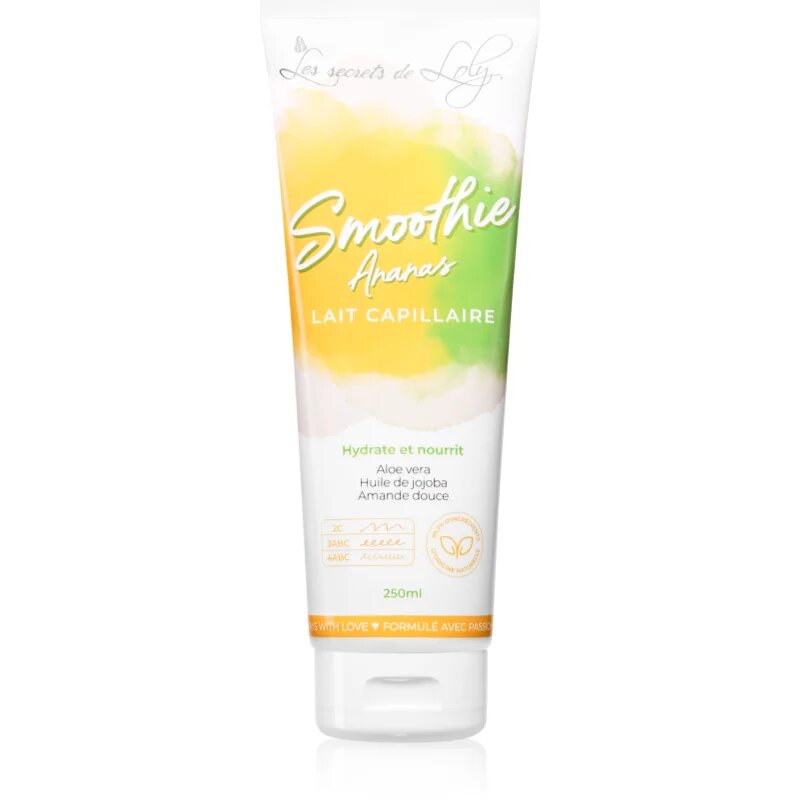 Les Secrets De Loly Smoohie Ananas öblítést nem igénylő tej a hajra hajra 250 ml