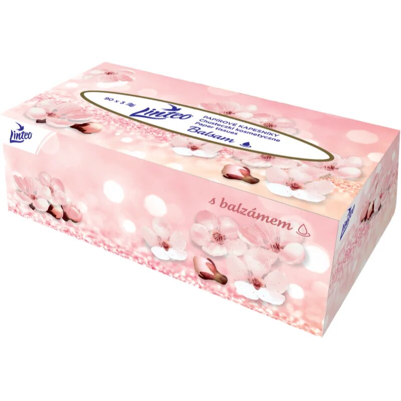 Linteo Paper Tissues Three-ply Paper 90 pcs per box papírzsebkendő balzsammal 90 db