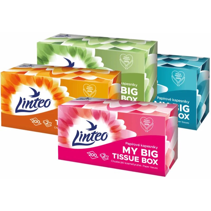 Linteo Paper Tissues Two-ply Paper 200 pcs per box papírzsebkendő 200 db