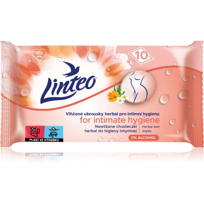 Linteo Personal hygiene nedves törlőkendők intim higiéniára mini herbal 10 db