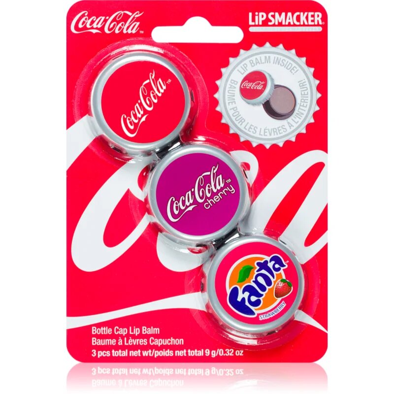 Lip Smacker Coca Cola ajakbalzsam illatok Original Cherry & Fanta 3x3 g