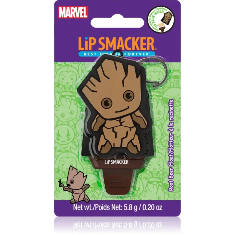 Lip Smacker Marvel Guardians of the Galaxy kulcstartó balzsammal gyermekeknek Groot (Root Beer Float) 58 g