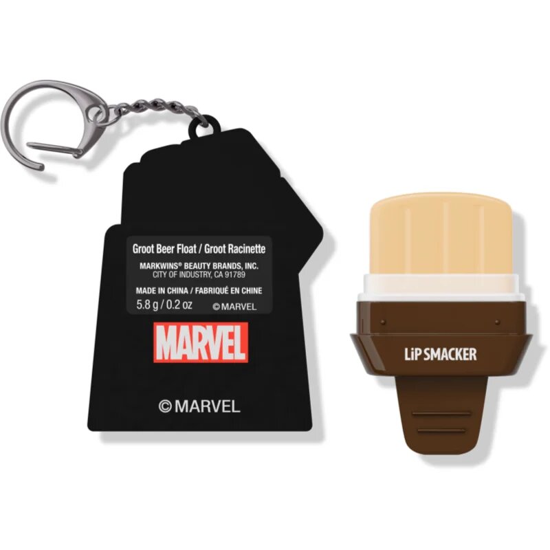 Lip Smacker Marvel Guardians of the Galaxy kulcstartó balzsammal gyermekeknek Groot (Root Beer Float) 58 g