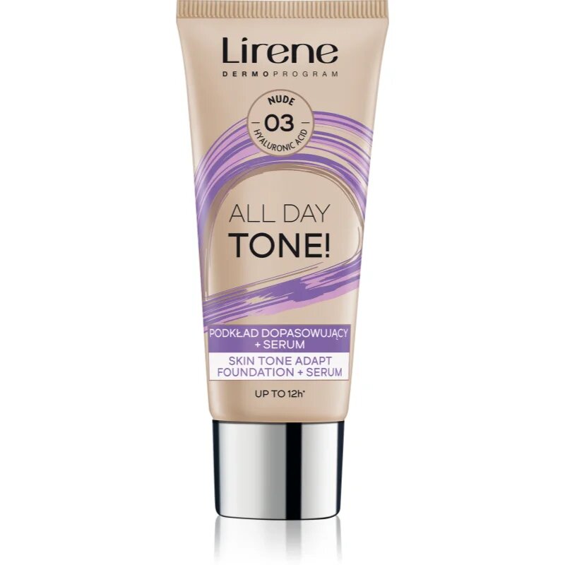 Lirene ALL DAY TONE! hidratáló alapozó a ragyogó bőrért árnyalat 03 Nude 30 ml