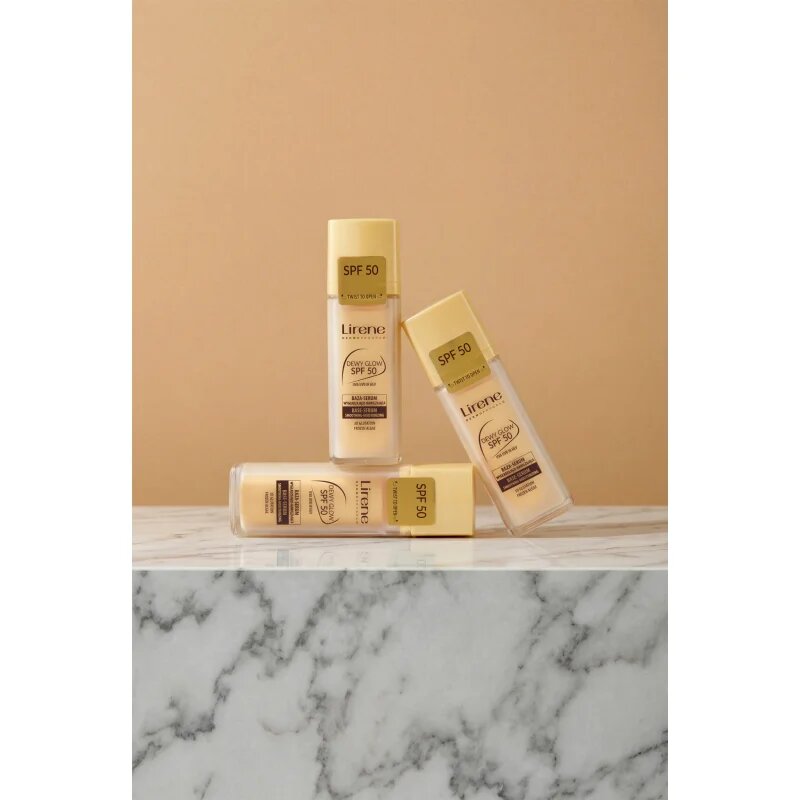 Lirene Base Dewy Glow bőrvilágosító alapozó szérum SPF 50 30 ml
