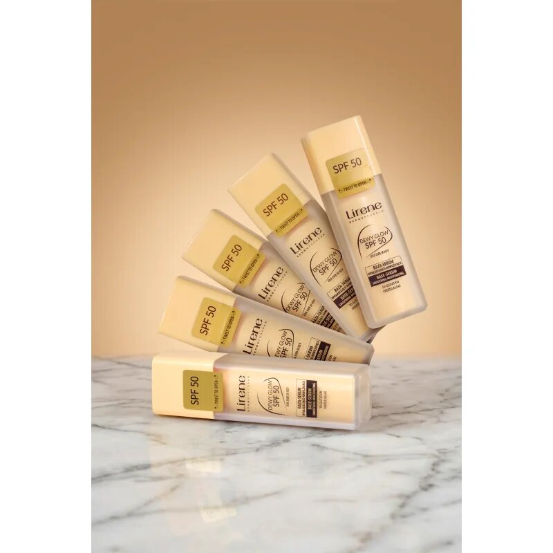 Lirene Base Dewy Glow bőrvilágosító alapozó szérum SPF 50 30 ml