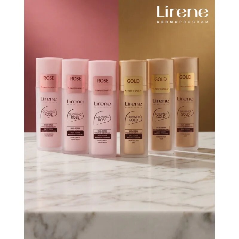 Lirene Base Shimmer Gold bőrvilágosító alapozó szérum 30 ml