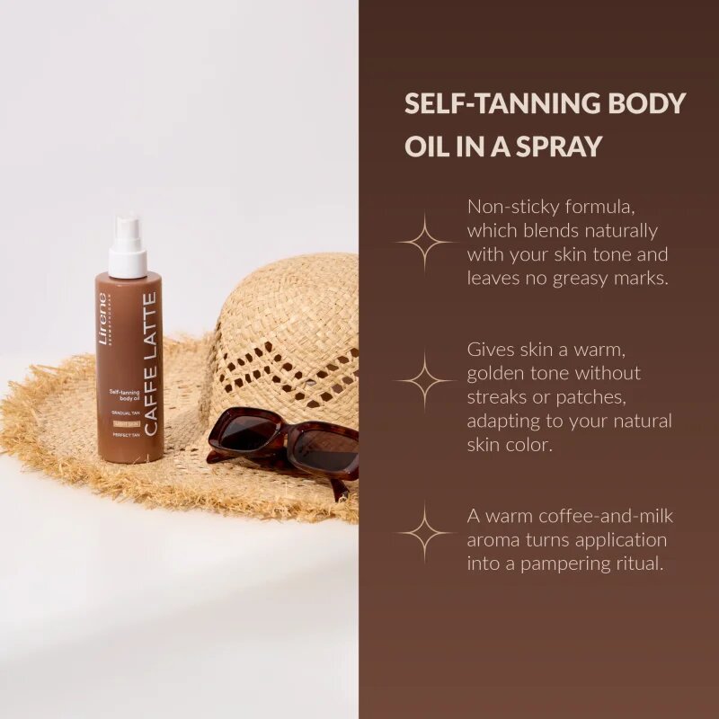 Lirene Perfect Tan önbarnító olaj testre Caffe Latte 200 ml