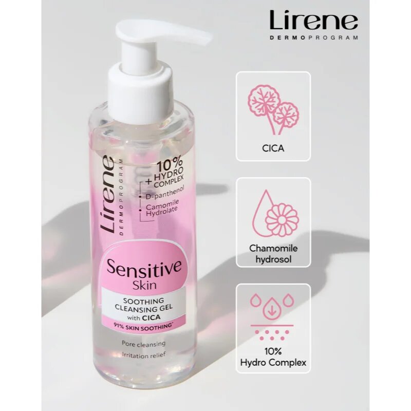 Lirene Sensitive skin micellás gél az érzékeny arcbőrre 145 ml