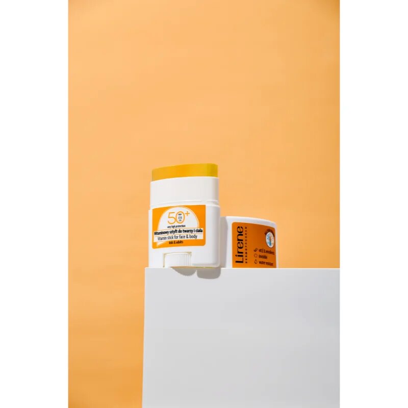 Lirene Vitamin Stick For Face&Body helyi ápolás a káros napsugarak ellen arcra és testre SPF 50 15 g