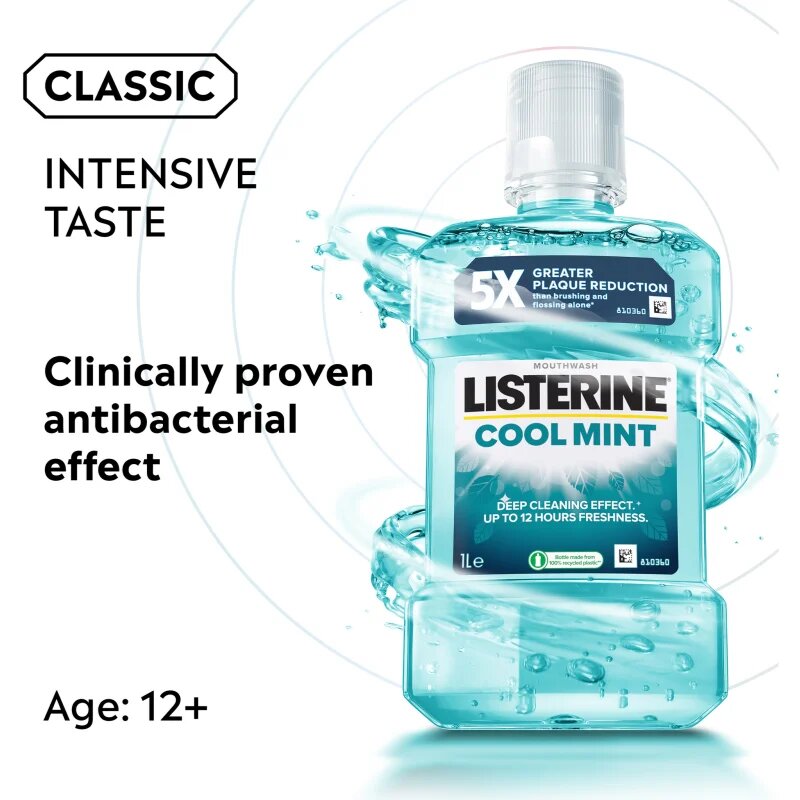Listerine Cool Mint szájvíz a friss leheletért 1000 ml