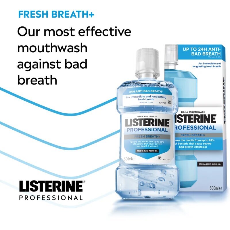 Listerine Professional Fresh Breath+ szájvíz a friss leheletért 500 ml
