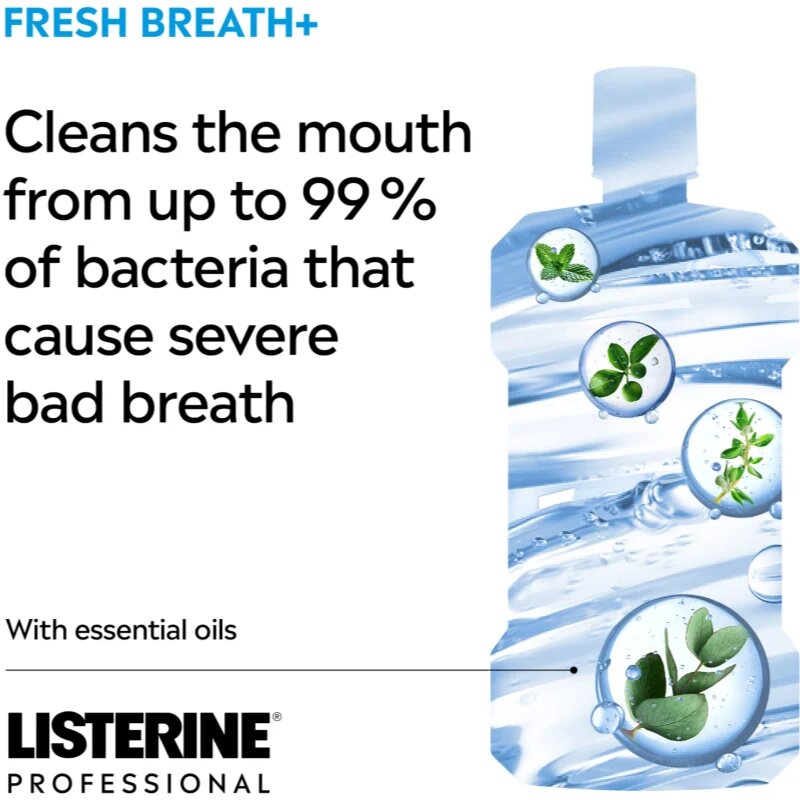 Listerine Professional Fresh Breath+ szájvíz a friss leheletért 500 ml