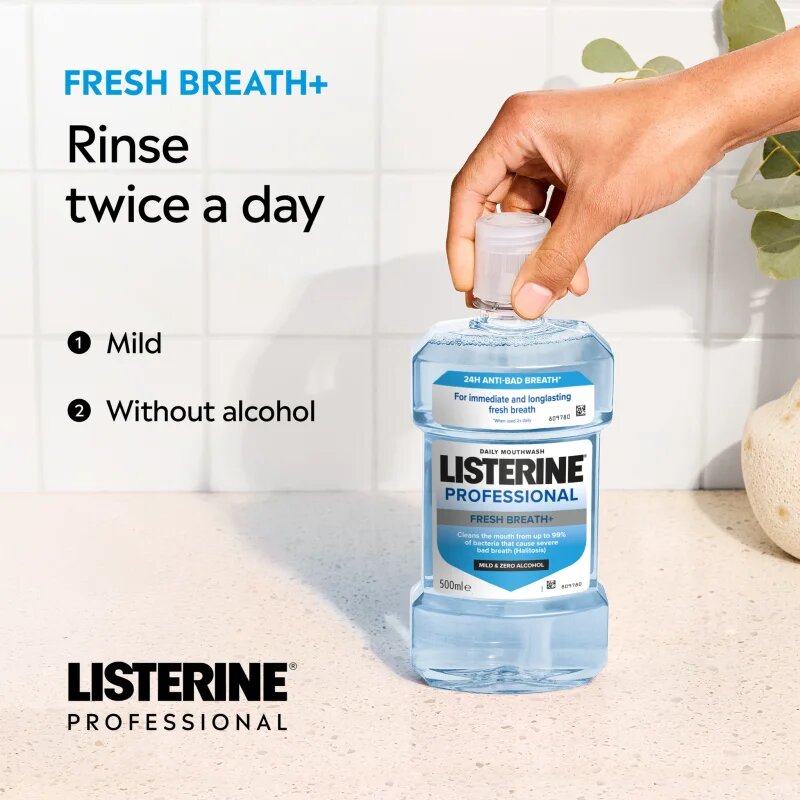 Listerine Professional Fresh Breath+ szájvíz a friss leheletért 500 ml