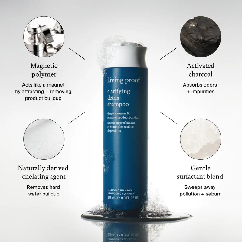Living Proof Clarifying Detox Detox Shampoo finom állagú tisztító sampon minden hajtípusra 236 ml