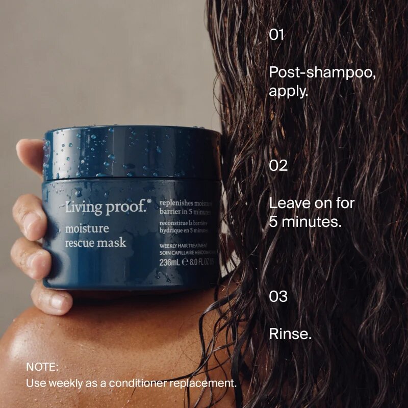 Living Proof Moisture Rescue Mask regeneráló és hidratáló hajmaszk tápláló hatással 236 ml