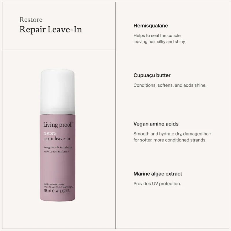 Living Proof Restore Repair Leave-in leöblítést nem igénylő regeneráló kondicionáló nagyon sérült töredezett végű hajra 118 ml