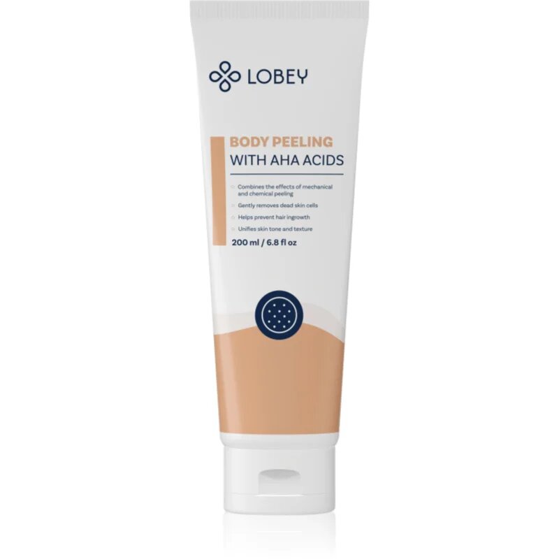Lobey Body Care Tělový peeling s AHA kyselinami testpeeling A.H.A.-val (Alpha Hydroxy Acids) 200 ml