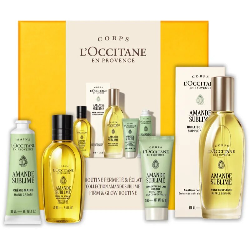 L’Occitane Amande Sublime Firm & Glow Routine ajándékszett