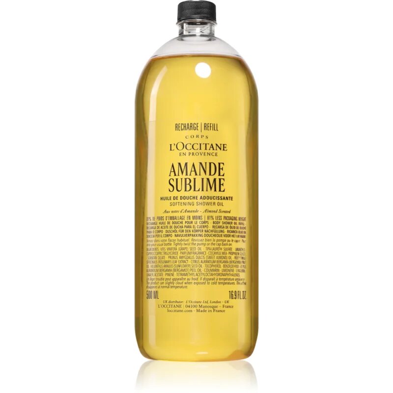 L’Occitane Amande Sublime Softening Shower Oil tusoló olaj 500 ml