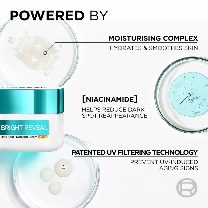 L’Oréal Paris Bright Reveal hidratáló krém a pigment foltok ellen SPF 50 50 ml