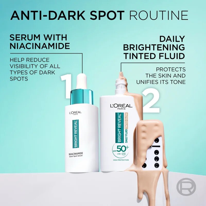 L’Oréal Paris Bright Reveal világosító tonizáló fluid a sötét foltok ellen SPF 50+ Light 50 ml