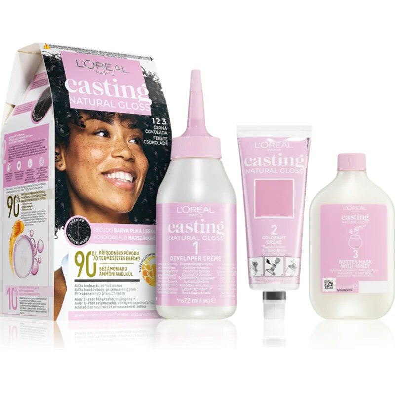 L’Oréal Paris Casting Creme Natural Gloss féltartós hajfesték árnyalat 123 BLACK GANACHE 1 db