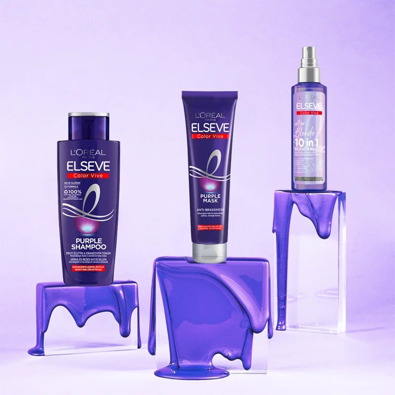 L’Oréal Paris Elseve Color-Vive Purple leöblítést nem igénylő spray az összes szőke hajtípusra 150 ml