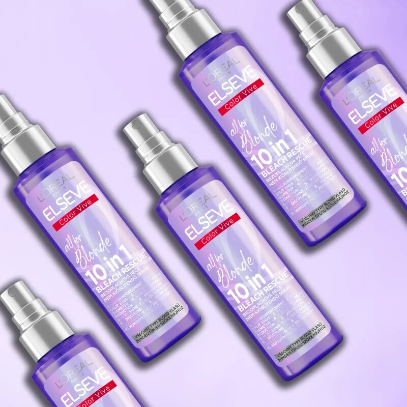 L’Oréal Paris Elseve Color-Vive Purple leöblítést nem igénylő spray az összes szőke hajtípusra 150 ml
