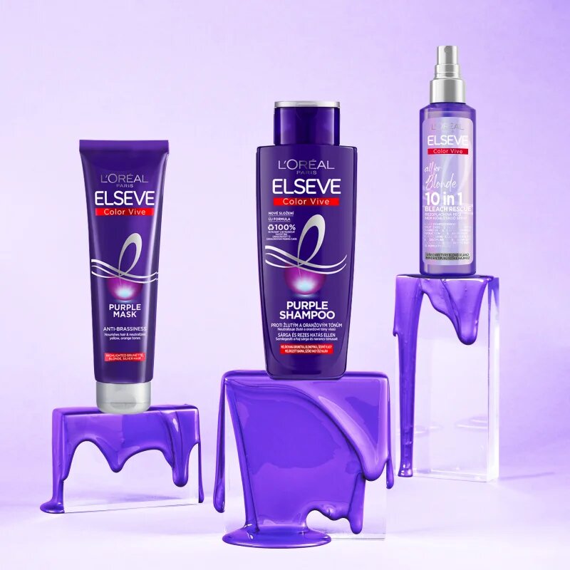 L’Oréal Paris Elseve Color-Vive Purple sampon a sárga tónusok neutralizálására 200 ml