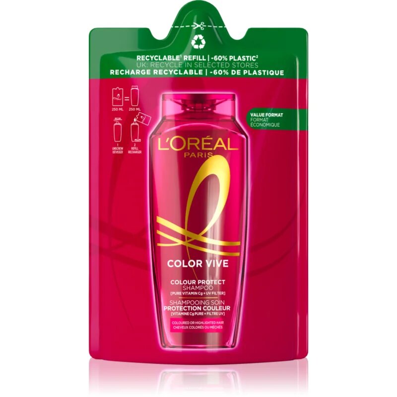 L’Oréal Paris Elseve Color-Vive sampon festett hajra Refill 250 ml