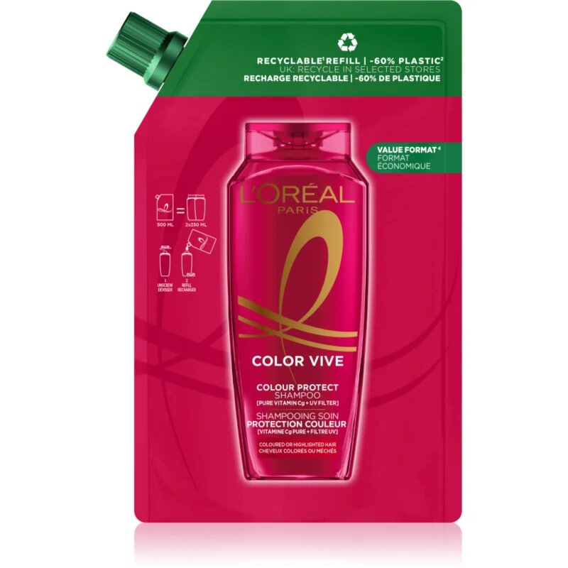L’Oréal Paris Elseve Color-Vive sampon festett hajra Refill 500 ml