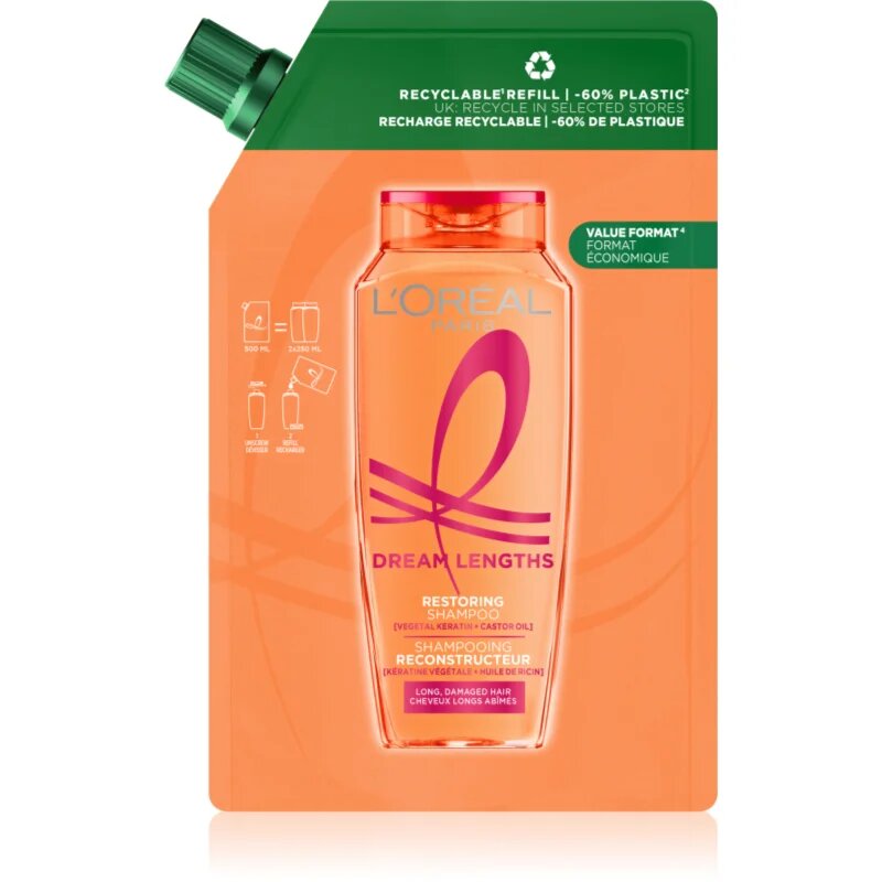 L’Oréal Paris Elseve Dream Long megújító sampon Refill 500 ml