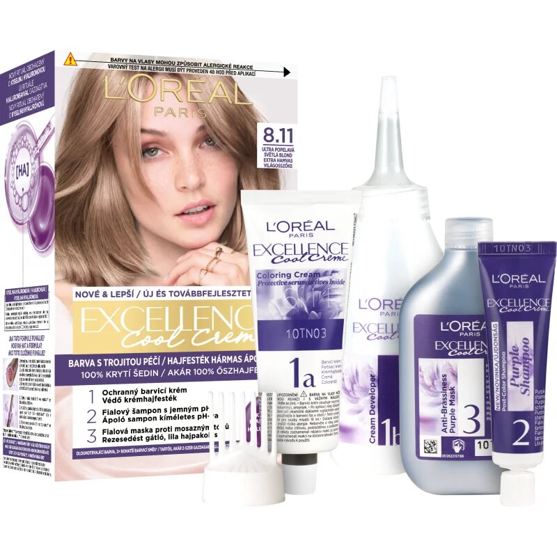 L’Oréal Paris Excellence Cool Creme hajfesték árnyalat 8.11 Ultra Ash Light Blond 1 db