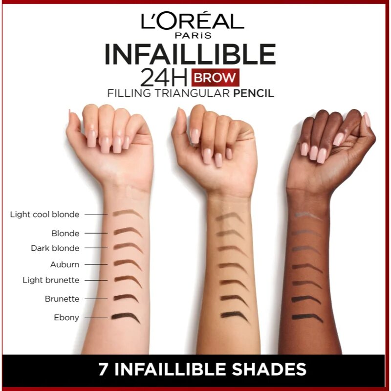 L’Oréal Paris Infaillible 24h Filling Triangular Pencil precíz szemöldökceruza vízálló árnyalat Dark Blonde 1 ml
