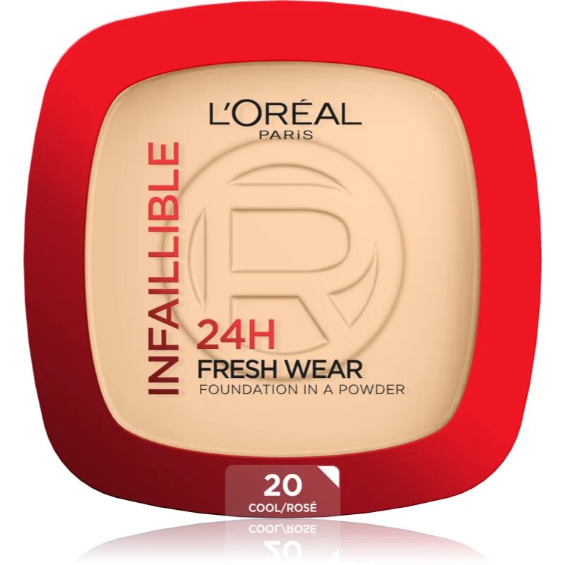 L’Oréal Paris Infaillible Fresh Wear 24h púderes make-up árnyalat 20 Cool Rosé 9 g