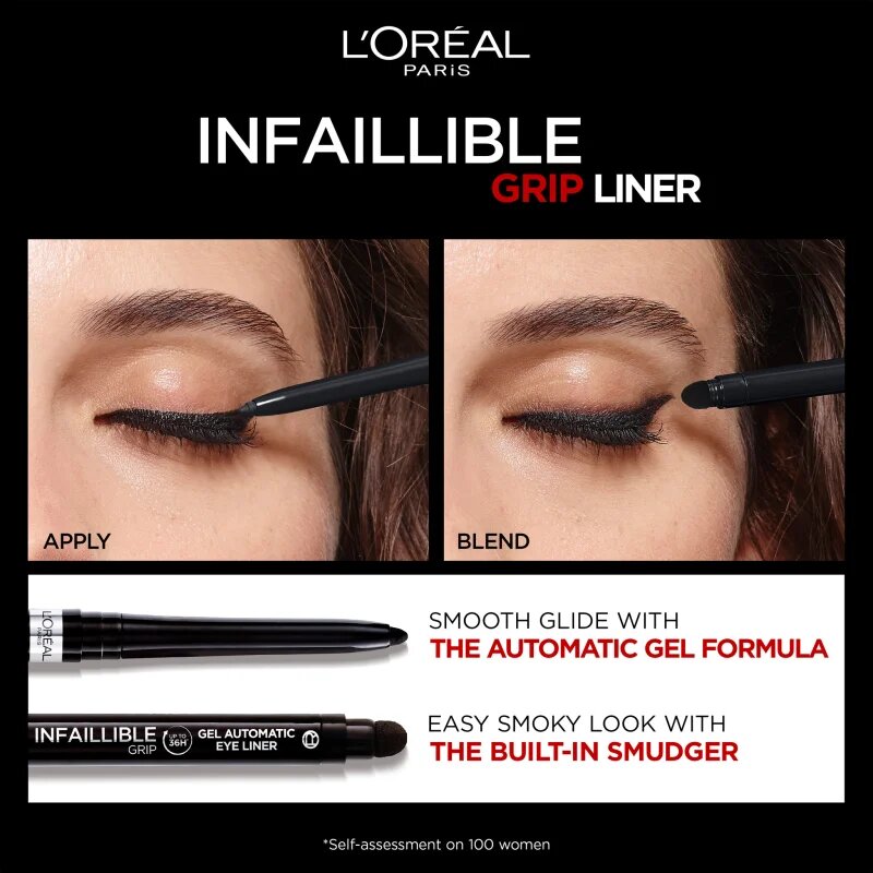 L’Oréal Paris Infaillible Grip 36h Gel Automatic Liner géles szemhéjceruza applikátorral árnyalat 03 Taupe Gray 0.4 g
