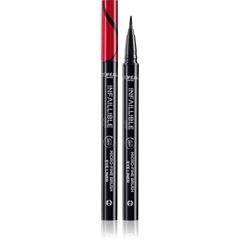 L’Oréal Paris Infaillible Grip 36h Micro-Fine liner széles applikátorú szemhéjtus árnyalat 01 Obsidian black 04 g