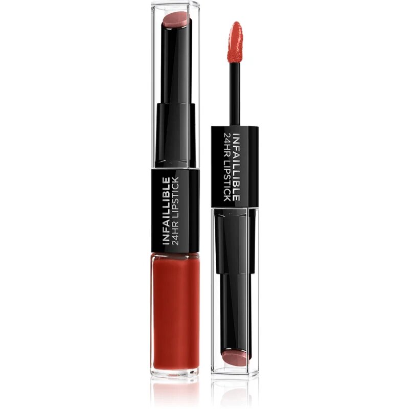 L’Oréal Paris Infallible 24H hosszan tartó rúzs és ajakfény 2 az 1-ben árnyalat 501 Timeless Red 57 g