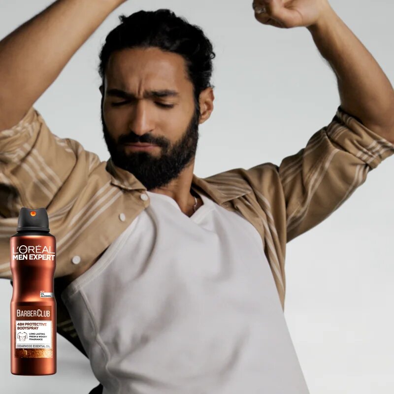L’Oréal Paris Men Expert Barber Club frissítő spray dezodor uraknak 150 ml