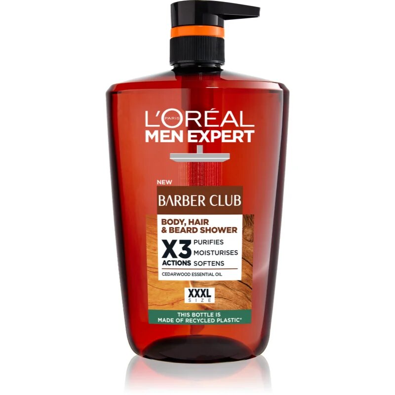 L’Oréal Paris Men Expert Barber Club fürdőgél férfiaknak hajra szakállra és testre 1000 ml