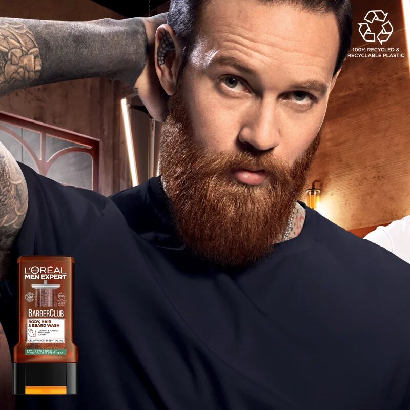 L’Oréal Paris Men Expert Barber Club fürdőgél férfiaknak hajra szakállra és testre 300 ml