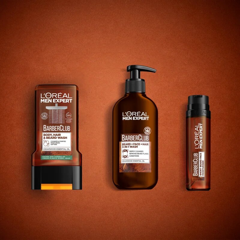 L’Oréal Paris Men Expert Barber Club fürdőgél férfiaknak hajra szakállra és testre 300 ml