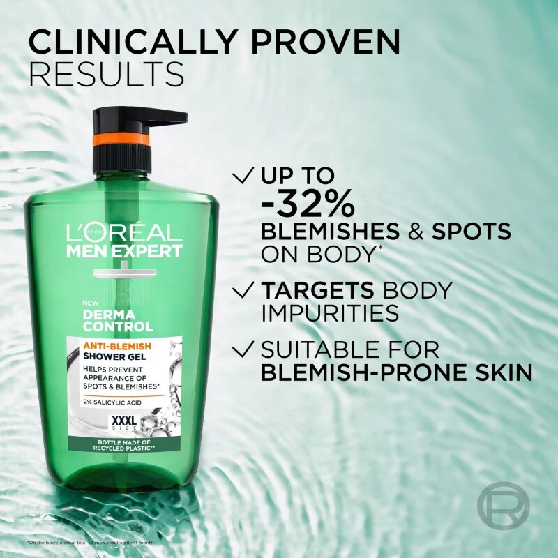 L’Oréal Paris Men Expert Derma Control tusfürdő gél érzékeny és problémás arcbőrre 1000 ml
