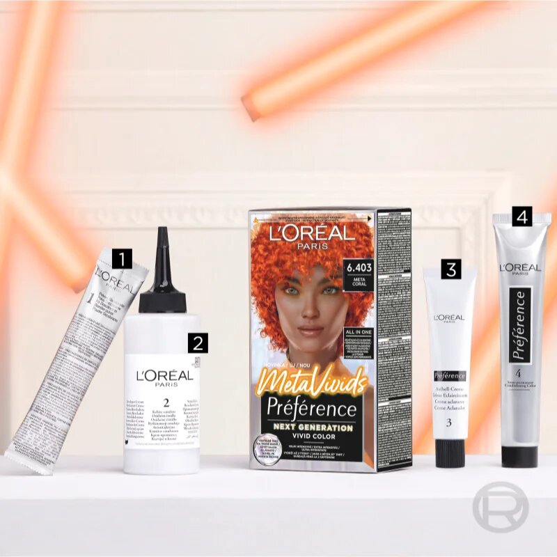 L’Oréal Paris Préférence Meta Vivids féltartós hajfesték árnyalat 6.403 Meta Coral 1 db