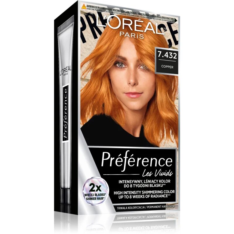 L’Oréal Paris Préférence Vivids hajfesték árnyalat 7.432 copper 1 db