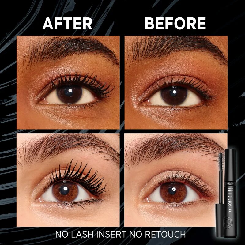 L’Oréal Paris Telescopic Lift Extra Black extra fekete dús hatású szempillaspirál a dús és ívelt pillákért 9.9 ml