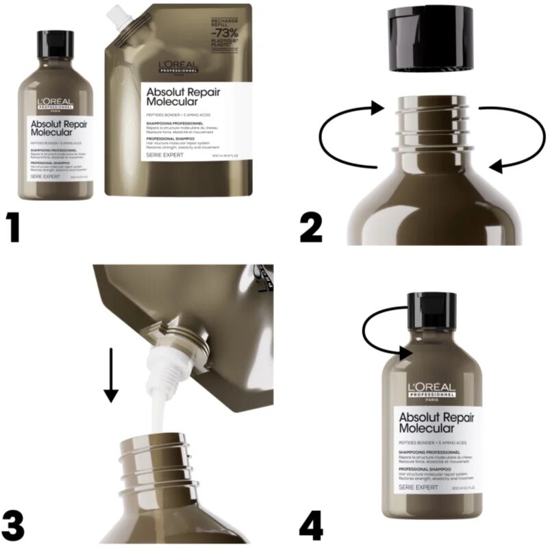 L’Oréal Professionnel Serie Expert Absolut Repair Molecular hajerősítő sampon a sérült hajra 500 ml